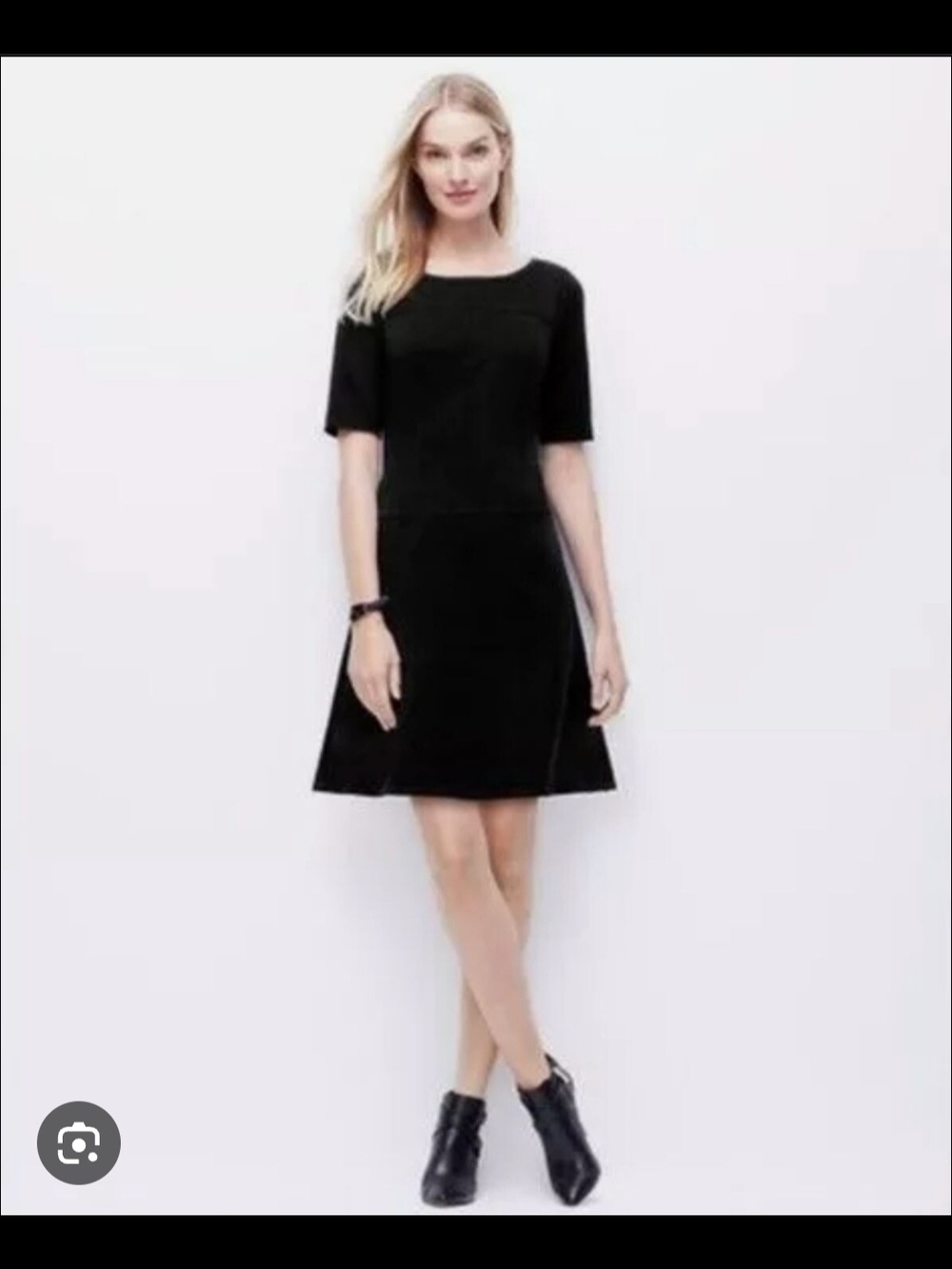 Ann Taylor Black Ponte Drop Waist Dress Size 8